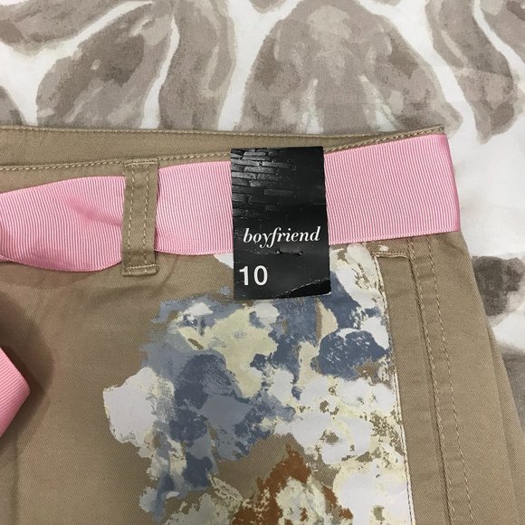 NWT SOHO For NY & Comp Floral Painted Boyfriend Kaki Size 10 - Picture 4 of 8